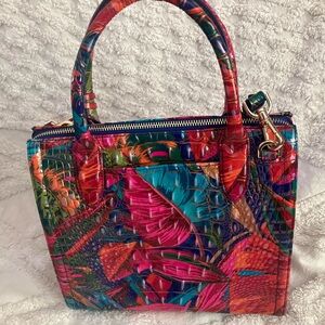 Brahmin Multicolor Crocodile Embossed Satchel and Wallet